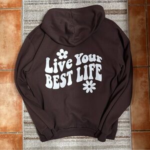Brown Graphic Zip Up